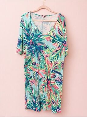 Lilly Pulitzer Pink, Green & Blue Tropical Print Dress
